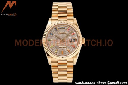 Rolex - DayDate 36mm 128238 Flt Pres YG/YG Dia/Stk TWSF A2836