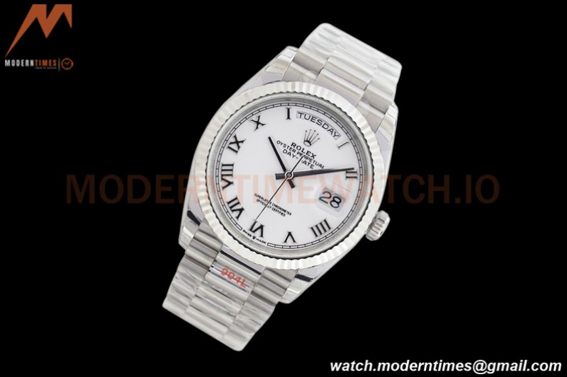 Rolex - DayDate 36mm 128239 Flt Pres SS/SS Wht/Rmn EWF A2836