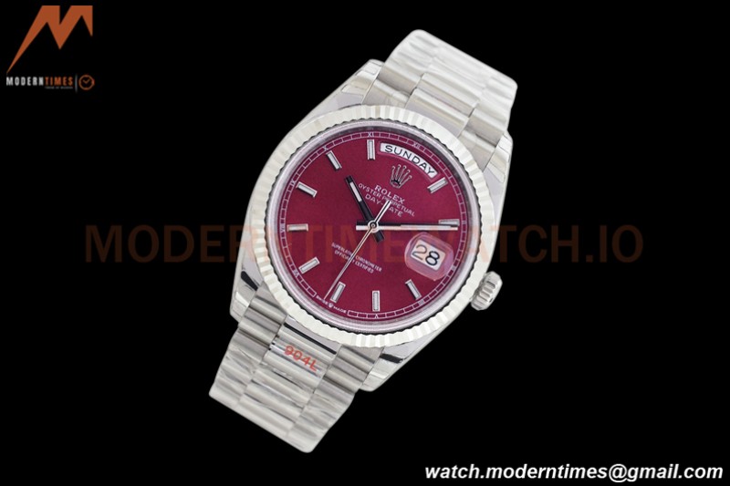 Rolex - DayDate 36mm 128239 Flt Pres SS/SS Red/Stk EWF A2836