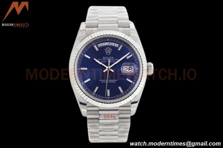 Rolex - DayDate 36mm 128239 Flt Pres SS/SS Blue/Stk EWF A2836