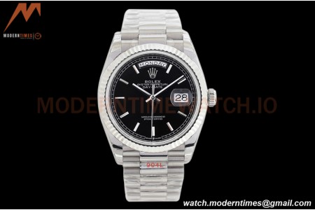 Rolex - DayDate 36mm 128239 Flt Pres SS/SS Black/Stk EWF A2836