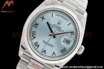 Rolex - DayDate 36mm 128236 Flt Pres SS/SS Ice Blue/Rmn EWF A2836