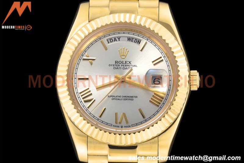 Rolex - DayDate 228238 40mm Flt/Pres YG/YG Silv/Rmn GDF MY8215