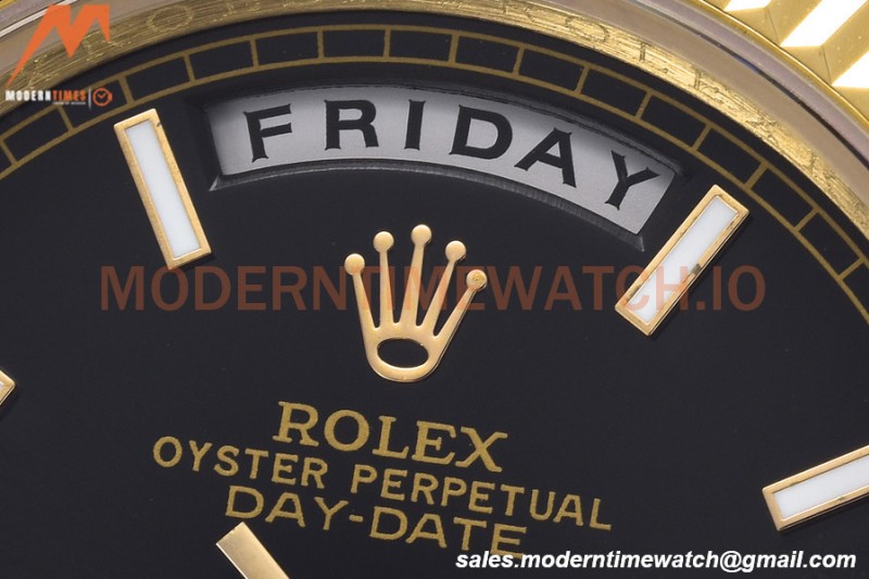 Rolex - DayDate 228238 40mm Flt/Pres YG/YG Black/Rmn GDF MY8215