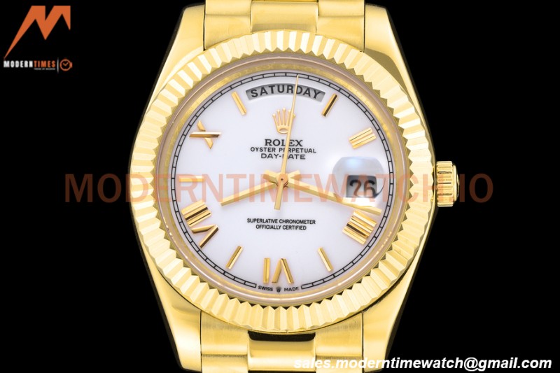 Rolex - DayDate 228238 40mm Flt/Pres YG/YG Wht/Rmn GDF MY8215