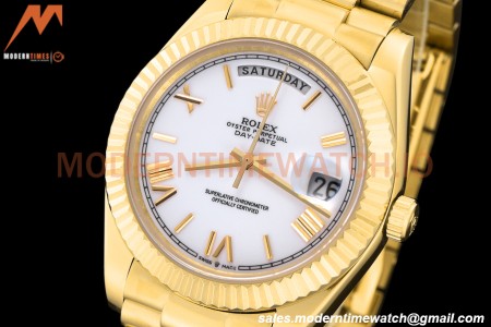 Rolex - DayDate 228238 40mm Flt/Pres YG/YG Wht/Rmn GDF MY8215