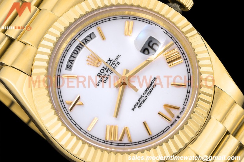 Rolex - DayDate 228238 40mm Flt/Pres YG/YG Wht/Rmn GDF MY8215