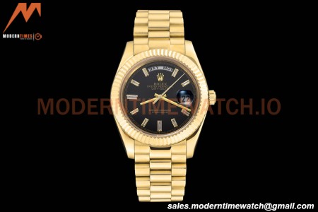 Rolex - DayDate 228238 40mm Flt/Pres YG/YG Black/Dia GDF MY8215