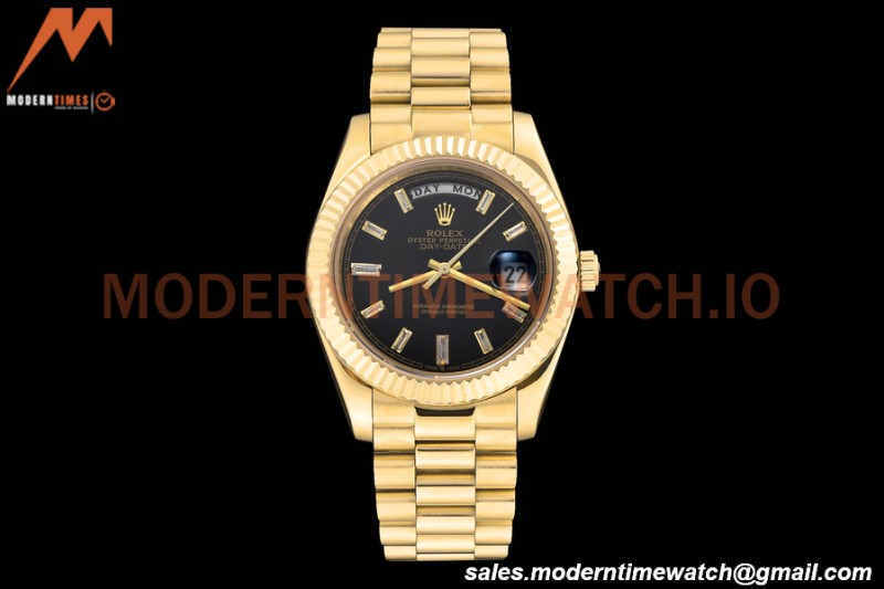 Rolex - DayDate 228238 40mm Flt/Pres YG/YG Black/Dia GDF MY8215
