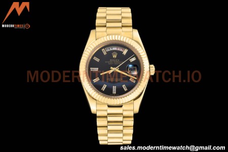 Rolex - DayDate 228238 40mm Flt/Pres YG/YG All Black/Dia GDF MY8215
