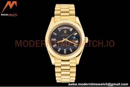 Rolex - DayDate 228238 40mm Flt/Pres YG/YG All Black/Dia GDF MY8215