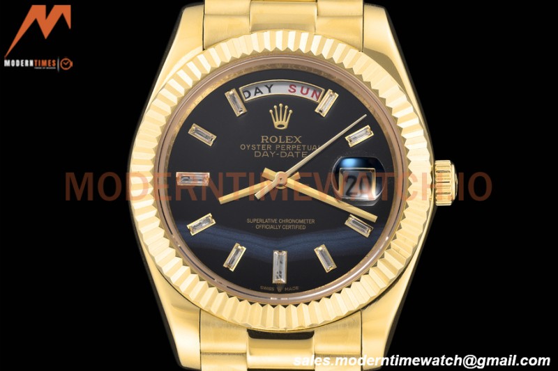 Rolex - DayDate 228238 40mm Flt/Pres YG/YG All Black/Dia GDF MY8215