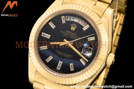 Rolex - DayDate 228238 40mm Flt/Pres YG/YG All Black/Dia GDF MY8215