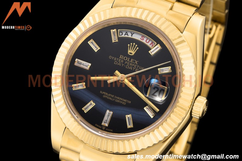 Rolex - DayDate 228238 40mm Flt/Pres YG/YG All Black/Dia GDF MY8215