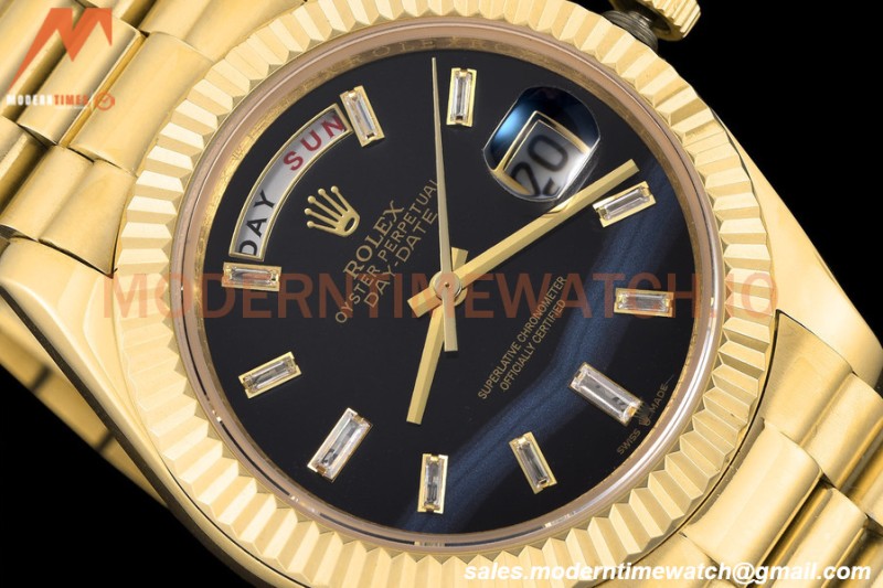 Rolex - DayDate 228238 40mm Flt/Pres YG/YG All Black/Dia GDF MY8215