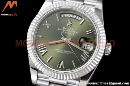 Rolex - DayDate 40mm Flt Pres SS/SS Grey/Stk EWF VR3255