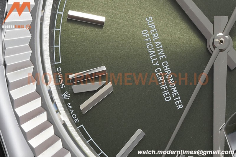 Rolex - DayDate 40mm Flt Pres SS/SS Grey/Stk EWF VR3255