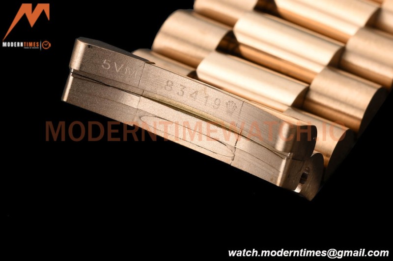 Rolex - DayDate 36mm 128235 Flt Pres RG/RG Brn/Dia V5 QF VR3255