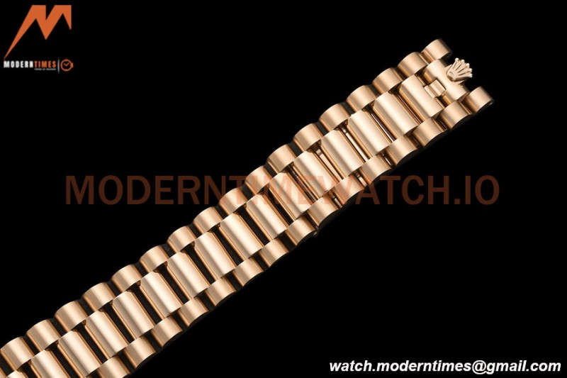 Rolex - DayDate 36mm 128235 Flt Pres RG/RG Brn/Dia V5 QF VR3255