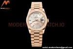 Rolex - DayDate 36mm 128235 Flt Pres RG/RG Silv/Dia V5 QF VR3255