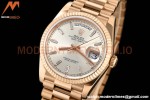 Rolex - DayDate 36mm 128235 Flt Pres RG/RG Silv/Dia V5 QF VR3255