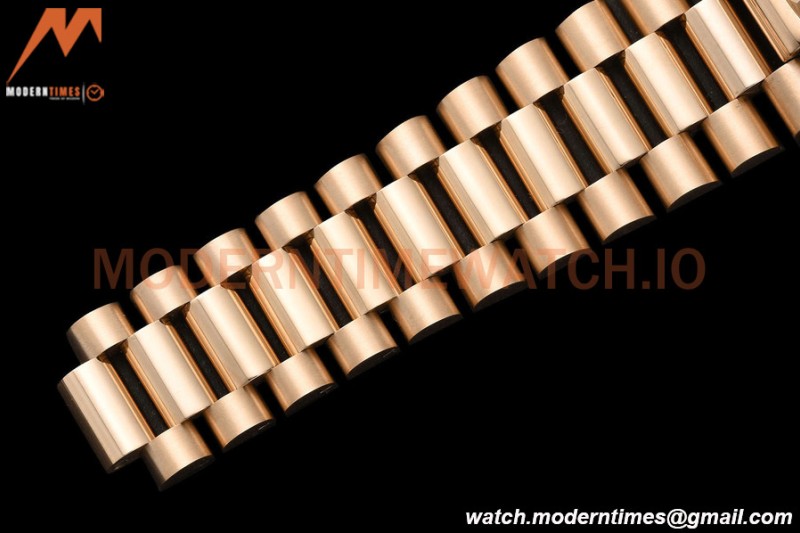 Rolex - DayDate 36mm 128235 Flt Pres RG/RG B-Grn/Dia V5 QF VR3255