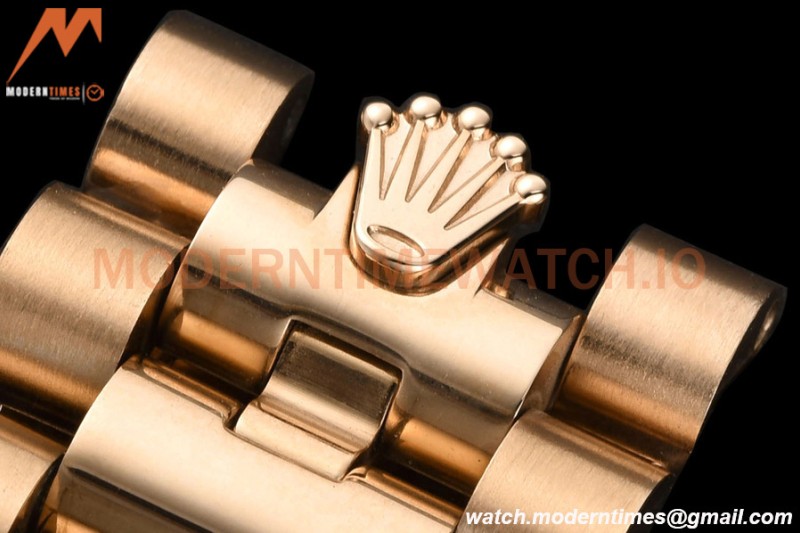 Rolex - DayDate 36mm 128235 Flt Pres RG/RG B-Grn/Dia V5 QF VR3255