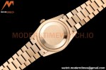 Rolex - DayDate 36mm 128235 Flt Pres RG/RG B-Grn/Dia V5 QF VR3255