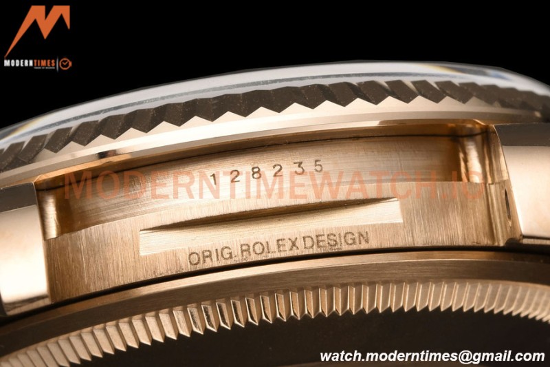 Rolex - DayDate 36mm 128235 Flt Pres RG/RG B-Grn/Dia V5 QF VR3255