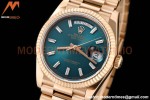 Rolex - DayDate 36mm 128235 Flt Pres RG/RG B-Grn/Dia V5 QF VR3255