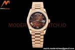 Rolex - DayDate 36mm 128235 Flt Pres RG/RG Brn/Rmn V5 QF VR3255