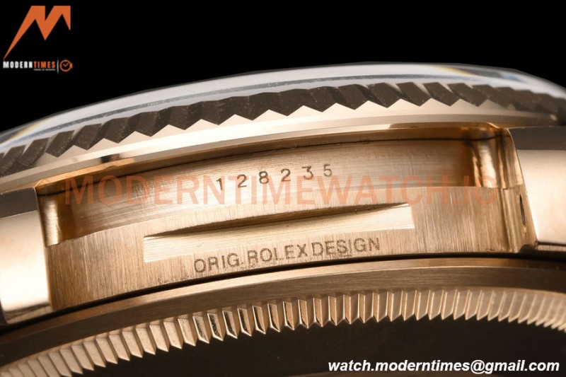 Rolex - DayDate 36mm 128235 Flt Pres RG/RG Brn/Rmn V5 QF VR3255