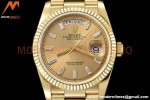 Rolex - DayDate 36mm 128238 Flt Pres YG/YG Gold/Dia V5 QF VR3255
