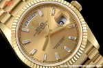 Rolex - DayDate 36mm 128238 Flt Pres YG/YG Gold/Dia V5 QF VR3255