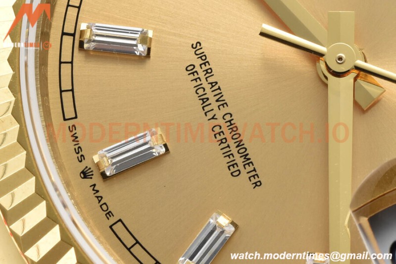 Rolex - DayDate 36mm 128238 Flt Pres YG/YG Gold/Dia V5 QF VR3255