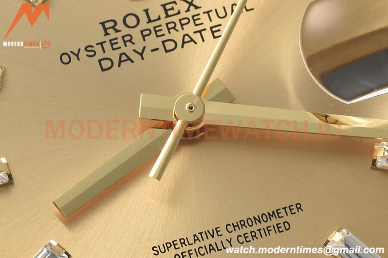 Rolex - DayDate 36mm 128238 Flt Pres YG/YG Gold/Dia V5 QF VR3255