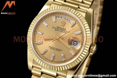 Rolex - DayDate 36mm 128238 Flt Pres YG/YG Gold/Dia V5 QF VR3255
