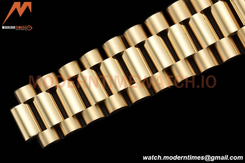 Rolex - DayDate 36mm 128238 Flt Pres YG/YG Grn/Dia V5 QF VR3255
