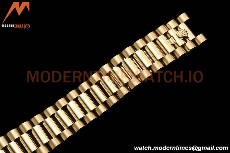Rolex - DayDate 36mm 128238 Flt Pres YG/YG Grn/Dia V5 QF VR3255