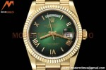 Rolex - DayDate 36mm 128238 Flt Pres YG/YG Grn/Rmn V5 QF VR3255