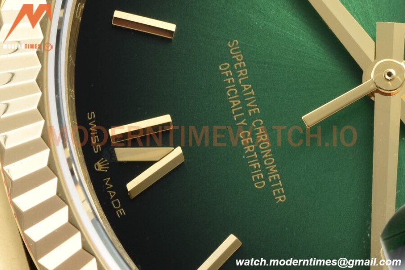 Rolex - DayDate 36mm 128238 Flt Pres YG/YG Grn/Rmn V5 QF VR3255