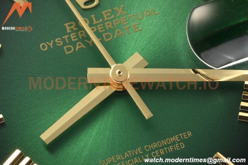 Rolex - DayDate 36mm 128238 Flt Pres YG/YG Grn/Rmn V5 QF VR3255