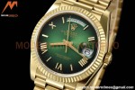 Rolex - DayDate 36mm 128238 Flt Pres YG/YG Grn/Rmn V5 QF VR3255