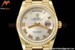 Rolex - DayDate 36mm 128238 Flt Pres YG/YG Wht/Rmn V5 QF VR3255