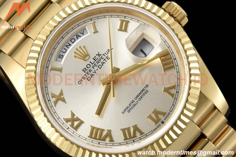 Rolex - DayDate 36mm 128238 Flt Pres YG/YG Wht/Rmn V5 QF VR3255