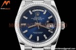 Rolex - DayDate 36mm 128239 Flt Pres SS/SS Blue/Dia V5 QF VR3255