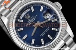 Rolex - DayDate 36mm 128239 Flt Pres SS/SS Blue/Dia V5 QF VR3255