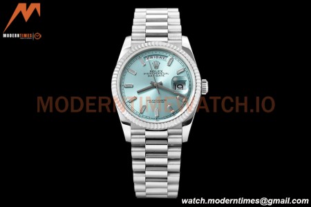 Rolex - DayDate 36mm 128236 Flt Pres SS/SS I-Blue/Dia V5 QF VR3255