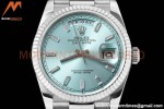 Rolex - DayDate 36mm 128236 Flt Pres SS/SS I-Blue/Dia V5 QF VR3255