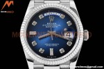Rolex - DayDate 36mm 128239 Flt Pres SS/SS G-Blue/Dia V5 QF VR3255